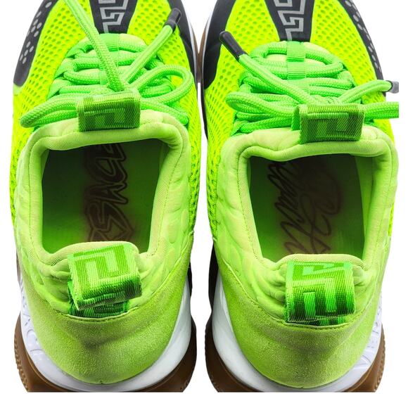 Versace Chain Reaction Women’s Sneakers Neon Green EU 37 US 6.5 - Preowned - Picture 7 of 9
